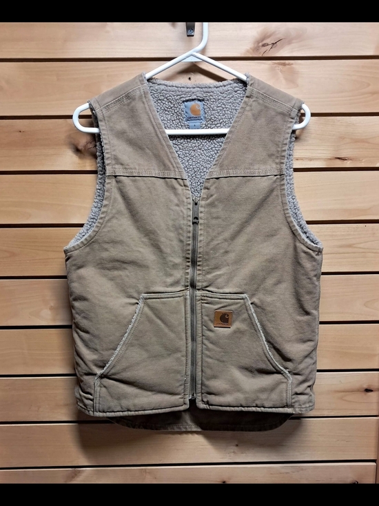 Carhartt Jackets & Blazers - Carhartt V26 FRB Sherpa-Lined Canvas Vest Size S